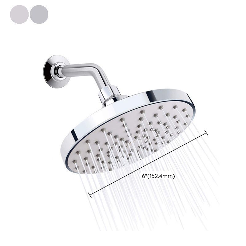 BowLift | Round Fest Shower Head Silver Single Jet Wall Mounted Shower Head