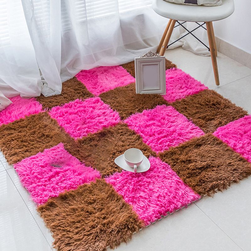 BowLift | Bedroom Carpet Tiles Solid Square Shag Stain Resistant Carpet Tiles