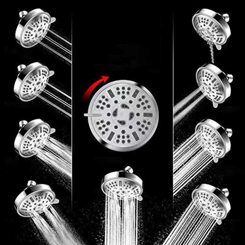 BowLift | Round Fixed Shower Head Adjustable Spray Pattern Wall Mounted Shower Head