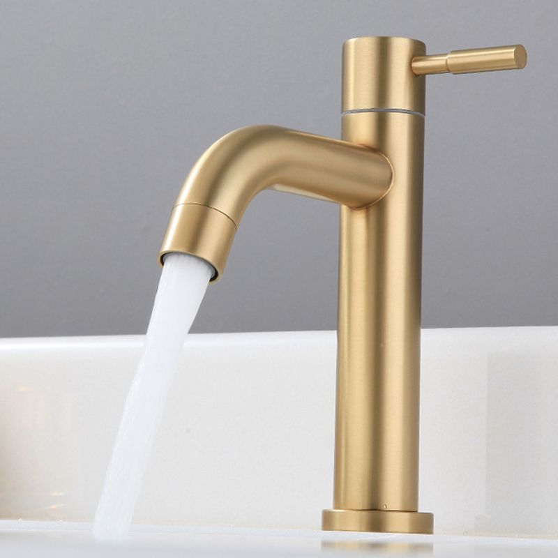 BowLift | Round Single Handle Bathroom Faucet Single Hole Sink Faucet in Brushed Gold