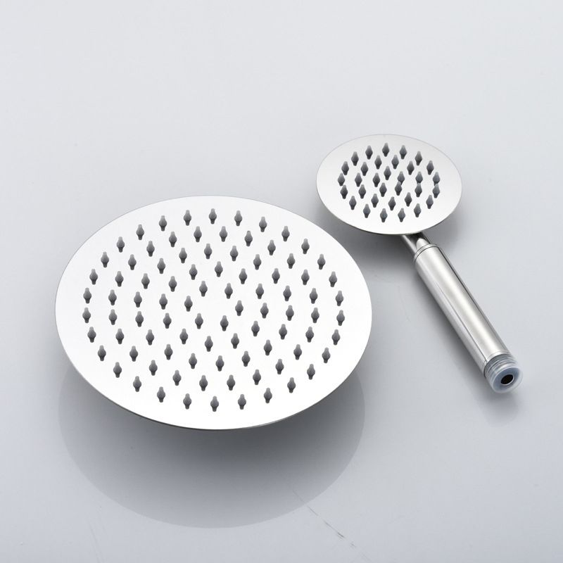 BowLift | Home Round Dual Shower Heads Modern Style Wall Mounted Metal Dual Shower