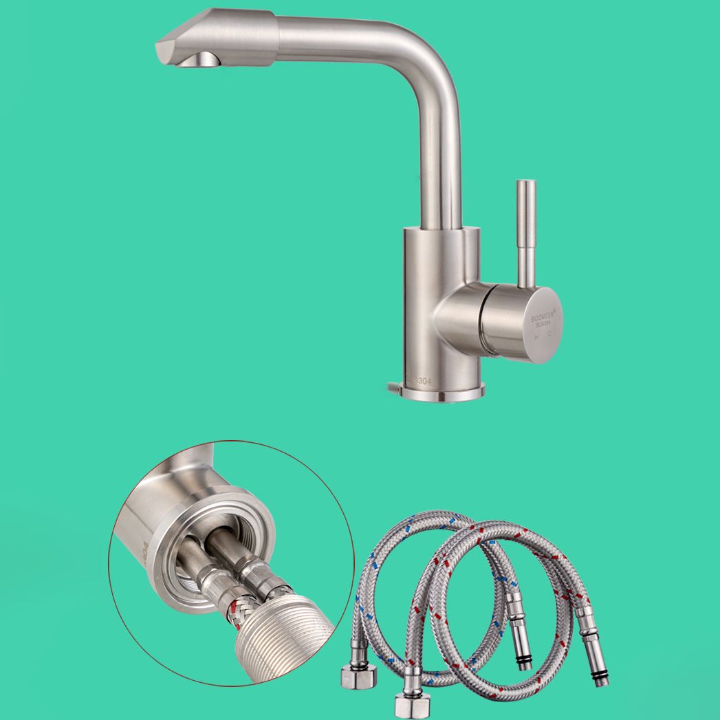 BowLift | Swivel Bathroom Faucet Contemporary Design Vessel Faucet with Stainless Steel