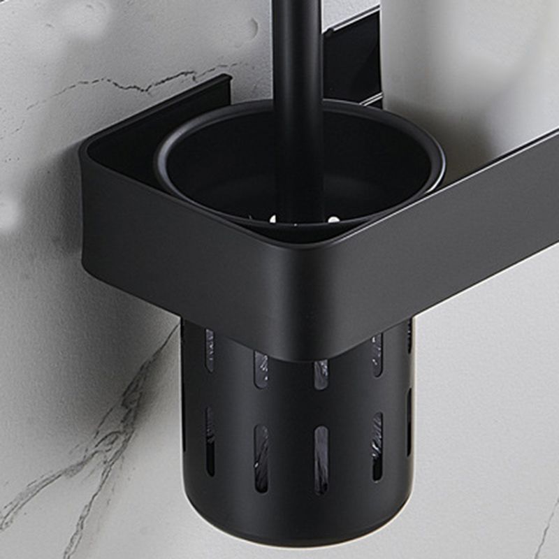 BowLift | 7-piece bathroom hardware set matte black/gray with bath shelf/towel holder/bath towel hooks