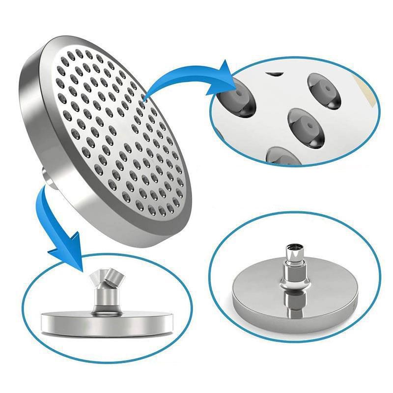 BowLift | Round Pressure Regulated Rain Shower Head Wall Mount Adjustable Shower Head