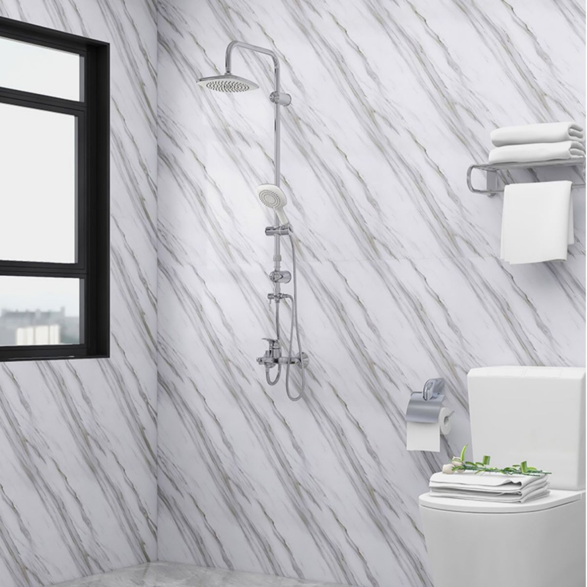 BowLift | 23" X 196" PVC Peel and Stick Wallpaper Kitchen and Bathroom Waterproof Wallpaper