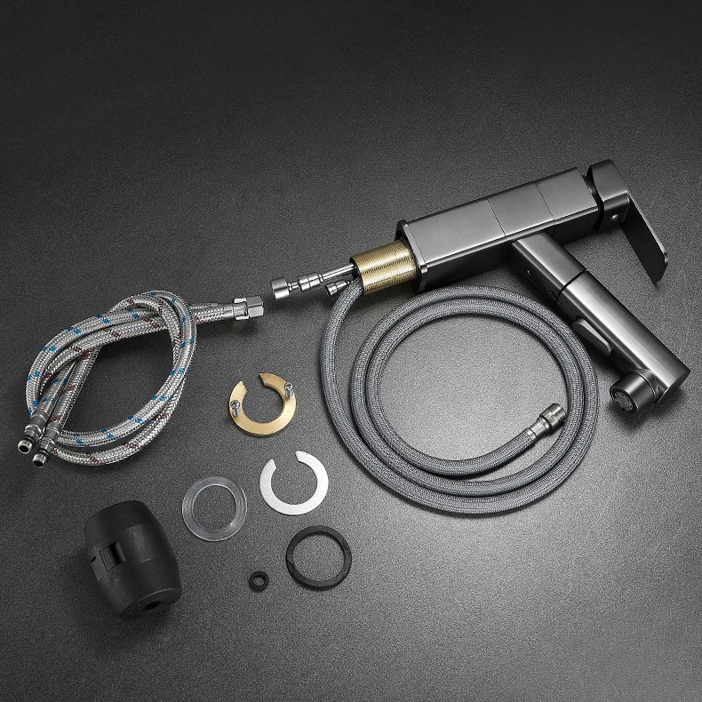 BowLift | Bathroom Vessel Faucet Swivel Spout Single Handle Faucet with Pull-Out Spray Head