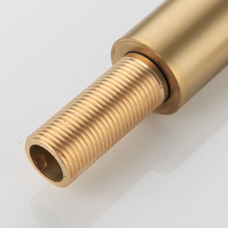BowLift | Round Single Handle Bathroom Faucet Single Hole Sink Faucet in Brushed Gold