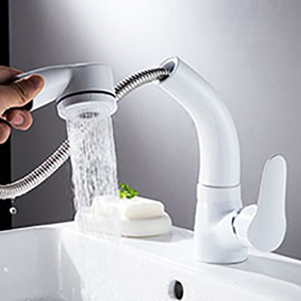BowLift | Vessel Sink Bathroom Faucet with Swiveling Spout Single Lever Faucet with Pull-Out Spray