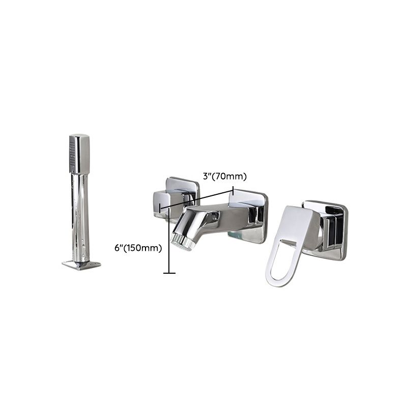 BowLift | Wall Mounted Faucet Brass Lever Handle Bathroom Faucet Hand Shower