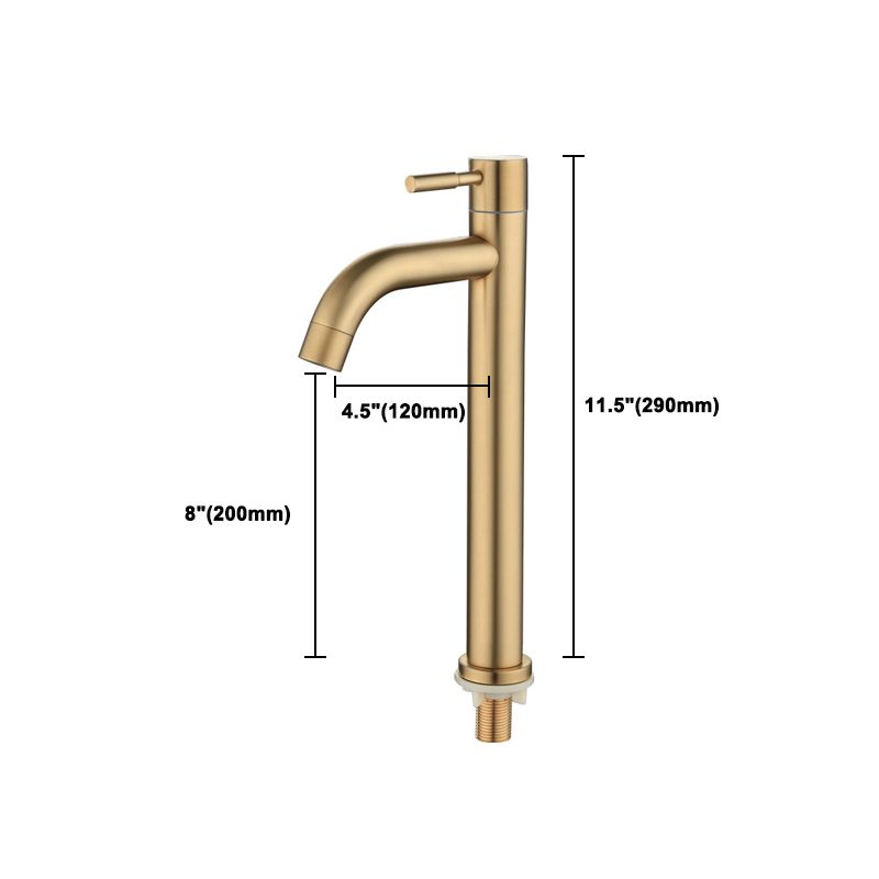 BowLift | Round Single Handle Bathroom Faucet Single Hole Sink Faucet in Brushed Gold