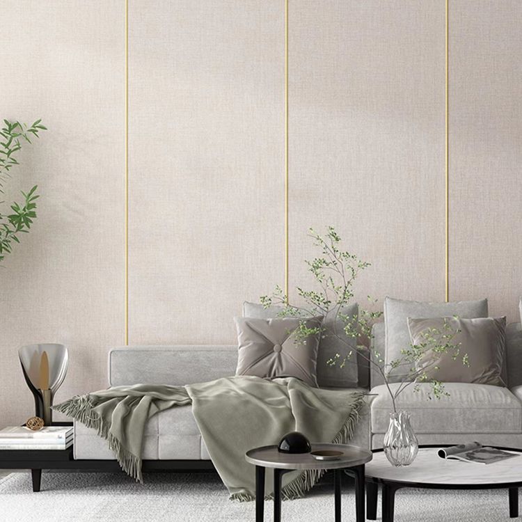 BowLift | Contemporary Style Wall Panel Linen Living Space Peel and Stick Wall Covering