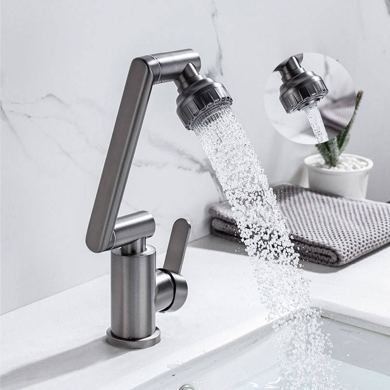 BowLift | Contemporary Centerset Faucet Lever Handles Low Arc Stainless Steel Faucet