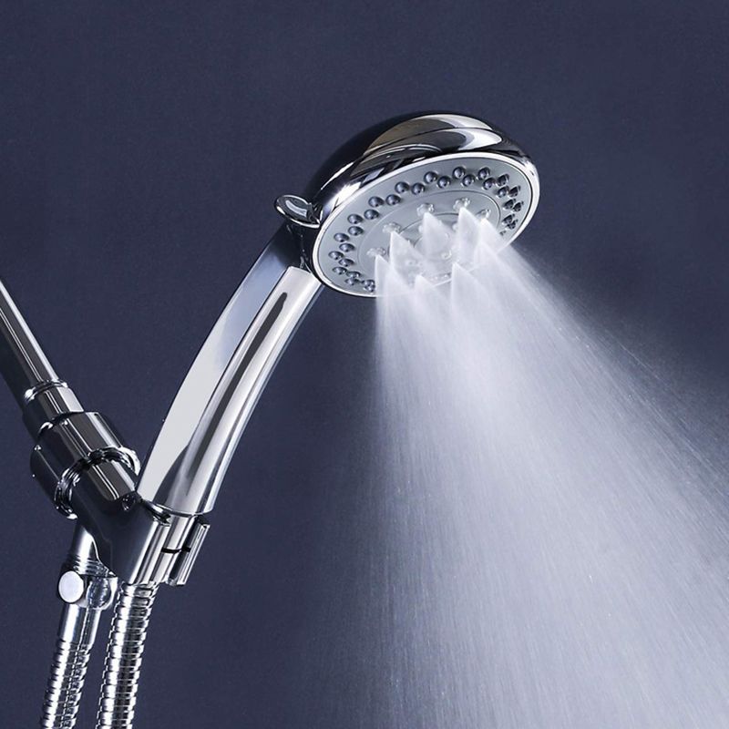 BowLift | Round Handheld Shower Head in Silver Leak-Resistant Wall-Mounted Shower Head