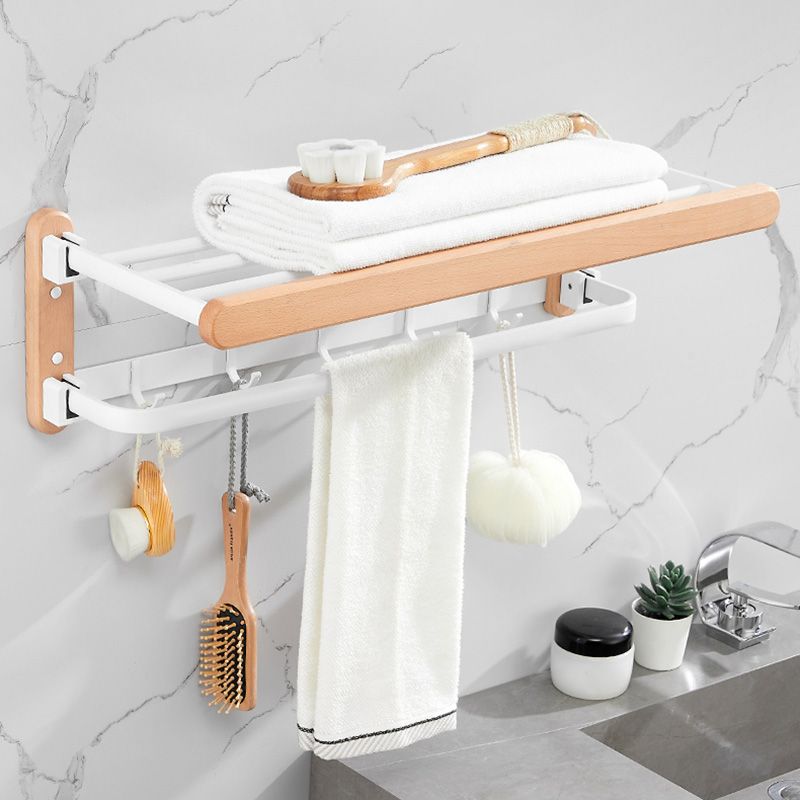 BowLift | White 7-piece bathroom accessory set wood and metal bath set