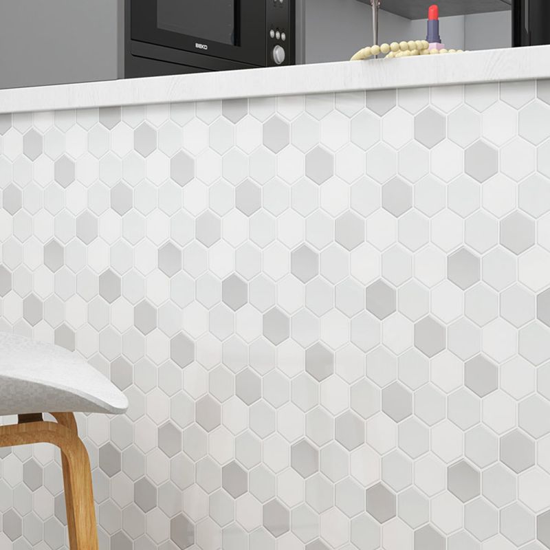 BowLift | Peel-and-Stick Tiles Hexagonal Waterproof PVC Peel & Stick Mosaic Tile for Shower