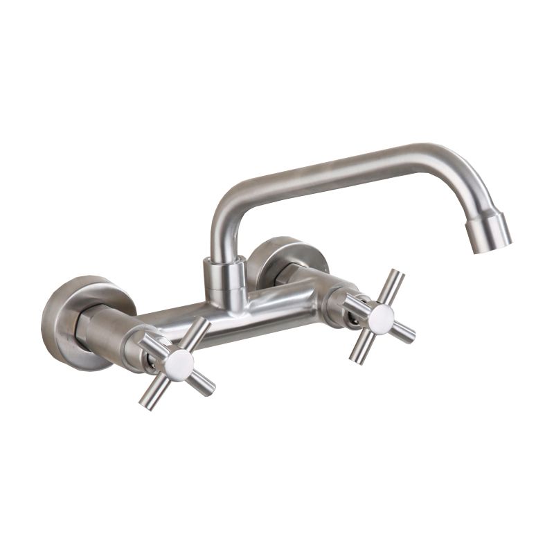BowLift | Round 2-Handle Bathroom Faucet Single Hole Wall Mounted Bathroom Faucet