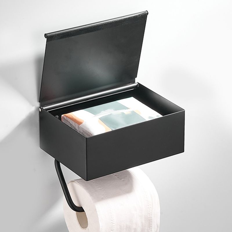 BowLift | 2-piece Stainless Steel Classic Bathroom Accessory Set Black & Chrome Paper Holder