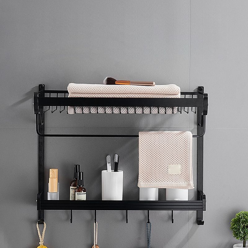 BowLift | Black / Silver Bathroom Accessories Aluminum Hardware Set Bathroom Shelf