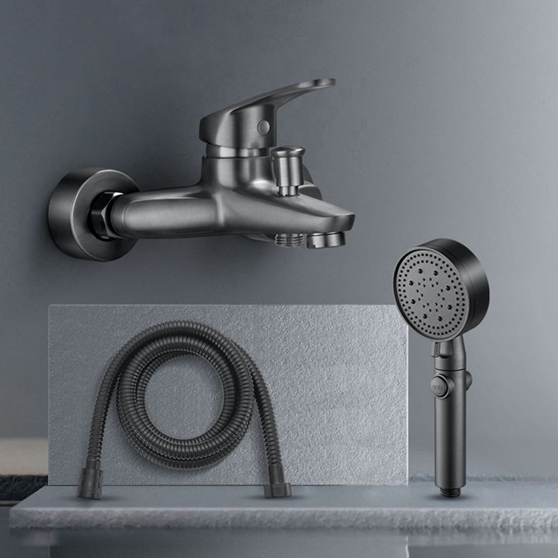 BowLift | Bathtub filler wall mount hand shower single lever handle 2 holes low arc bathtub faucet with hose