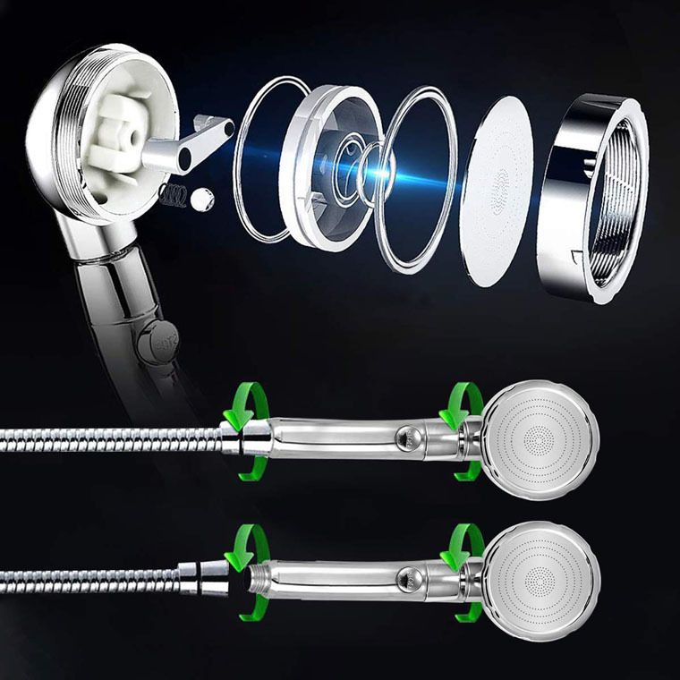 BowLift | Contemporary Hand Shower Head Silver 3 Spray Pattern Wall Mount Shower Head
