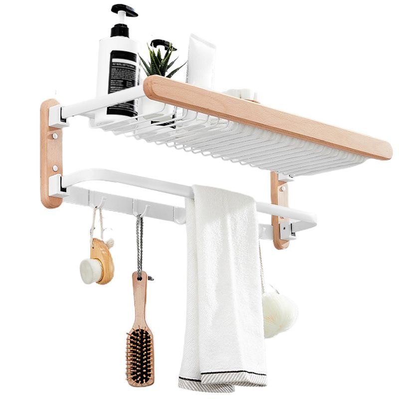 BowLift | White 7-piece bathroom accessory set wood and metal bath set