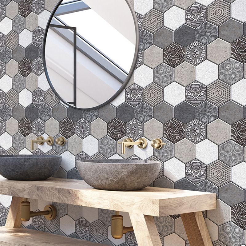 BowLift | Tile-Peel & Stick Hexagon Waterproof Plastic Tile-Peel & Stick for Shower 2-Pack