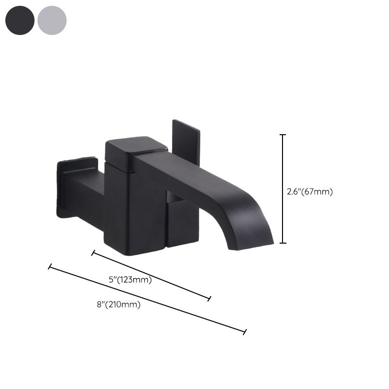 BowLift | Contemporary Wall Mounted Bathroom Faucet Lever Handles Low Arc Swivel Brass Faucet