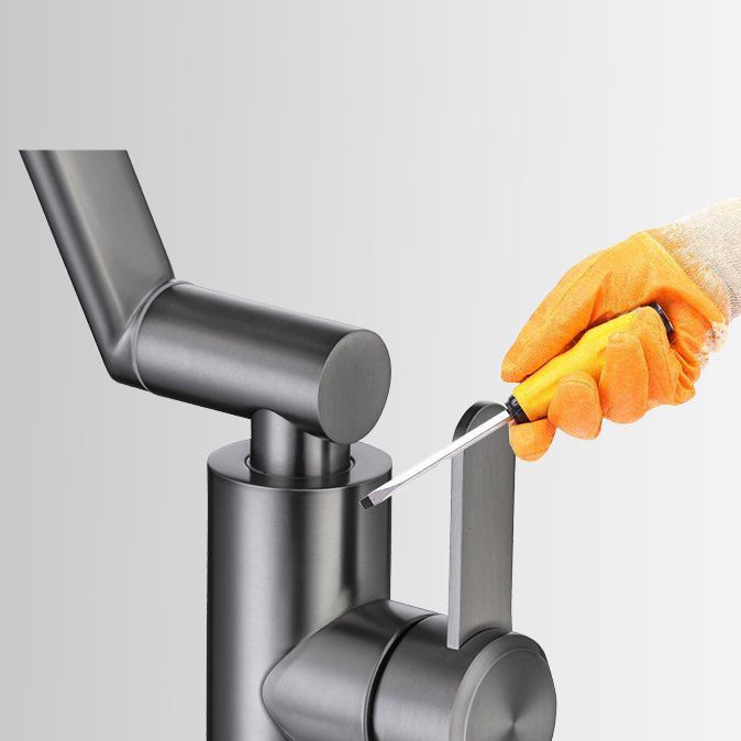 BowLift | Contemporary Centerset Faucet Lever Handles Low Arc Stainless Steel Faucet