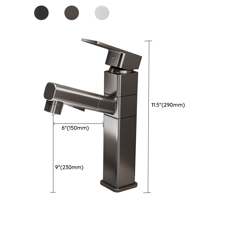 BowLift | Bathroom Vessel Faucet Swivel Spout Single Handle Faucet with Pull-Out Spray Head