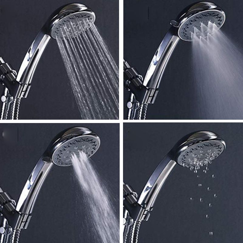 BowLift | Round Handheld Shower Head in Silver Leak-Resistant Wall-Mounted Shower Head