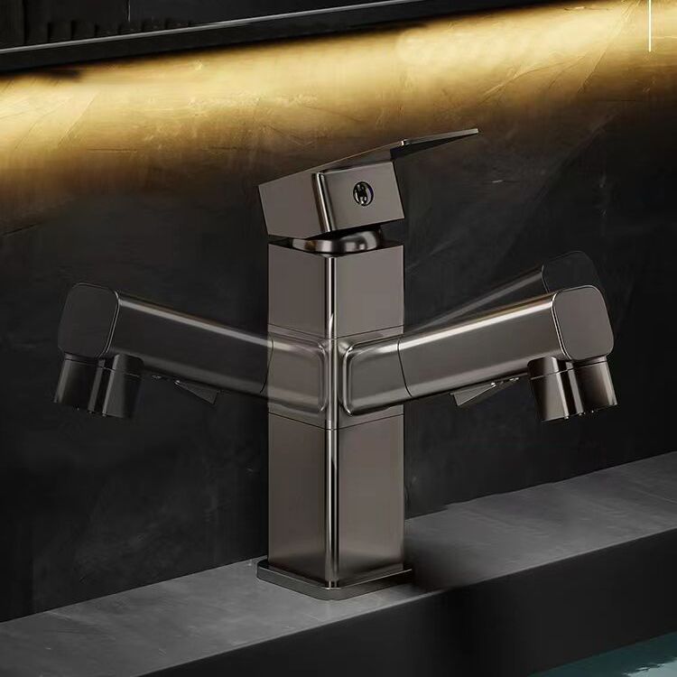 BowLift | Bathroom Vessel Faucet Swivel Spout Single Handle Faucet with Pull-Out Spray Head