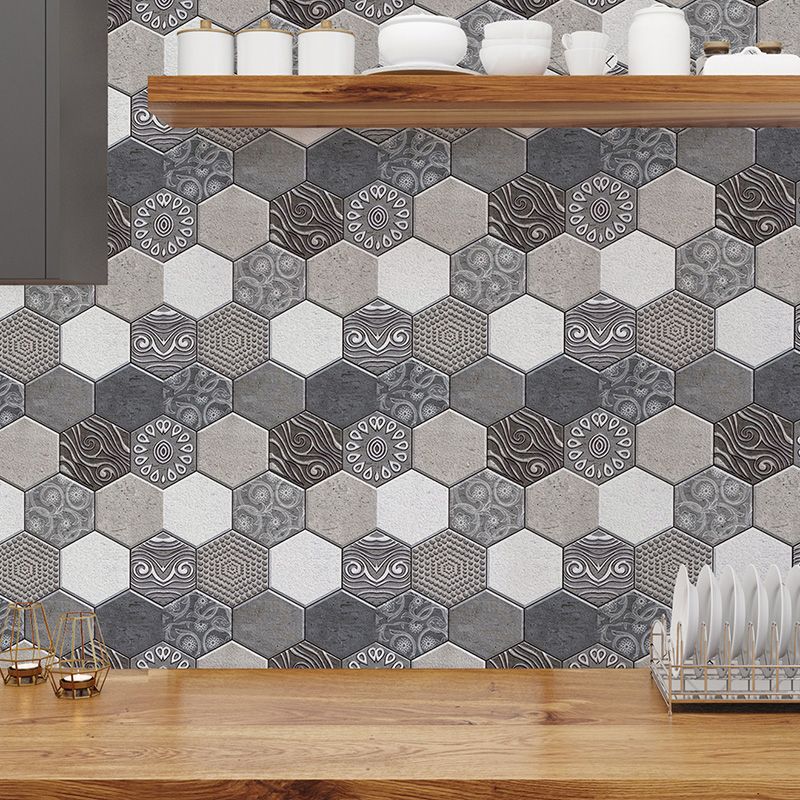 BowLift | Tile-Peel & Stick Hexagon Waterproof Plastic Tile-Peel & Stick for Shower 2-Pack