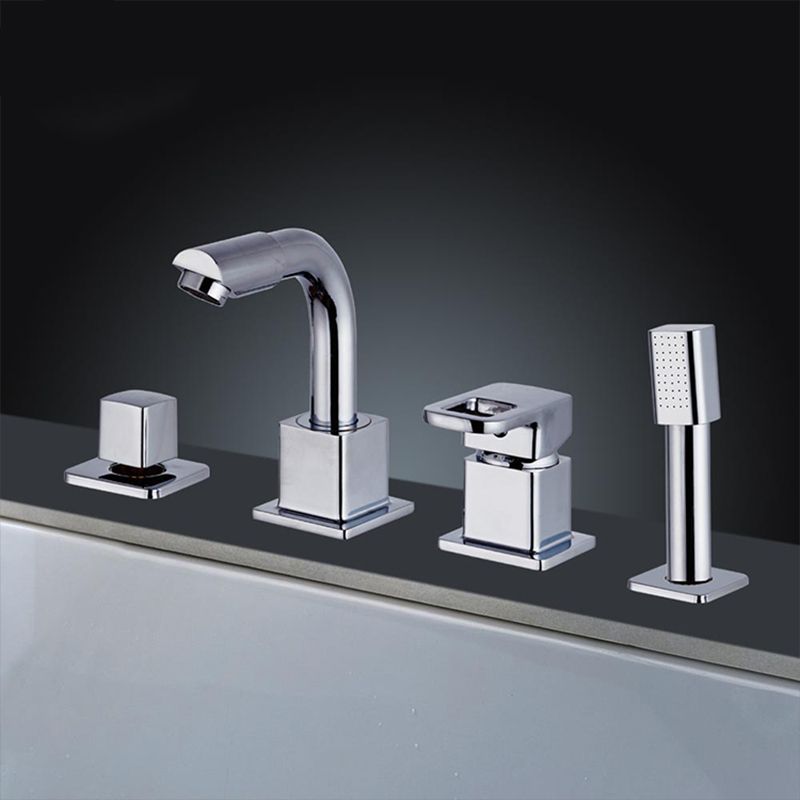 BowLift | Chrome Bath Faucet Trim with Lever Handle Deck Mounted Bathtub Faucet