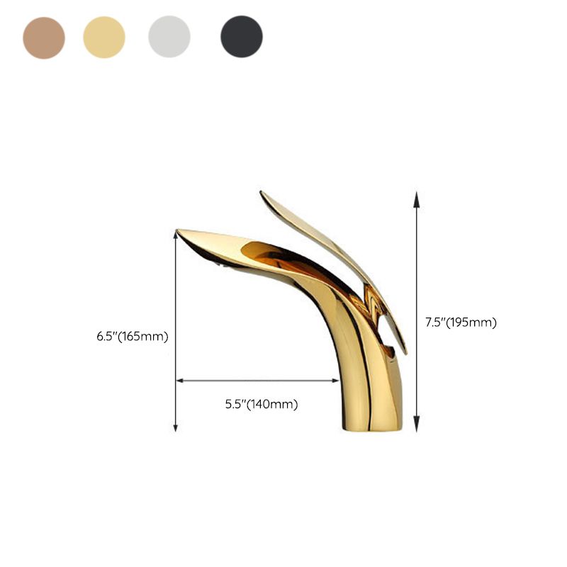 BowLift | Brass 1-Hole Basin Mixer Tap Lever Handle Sink Faucet Round Modern Faucet for Bathroom