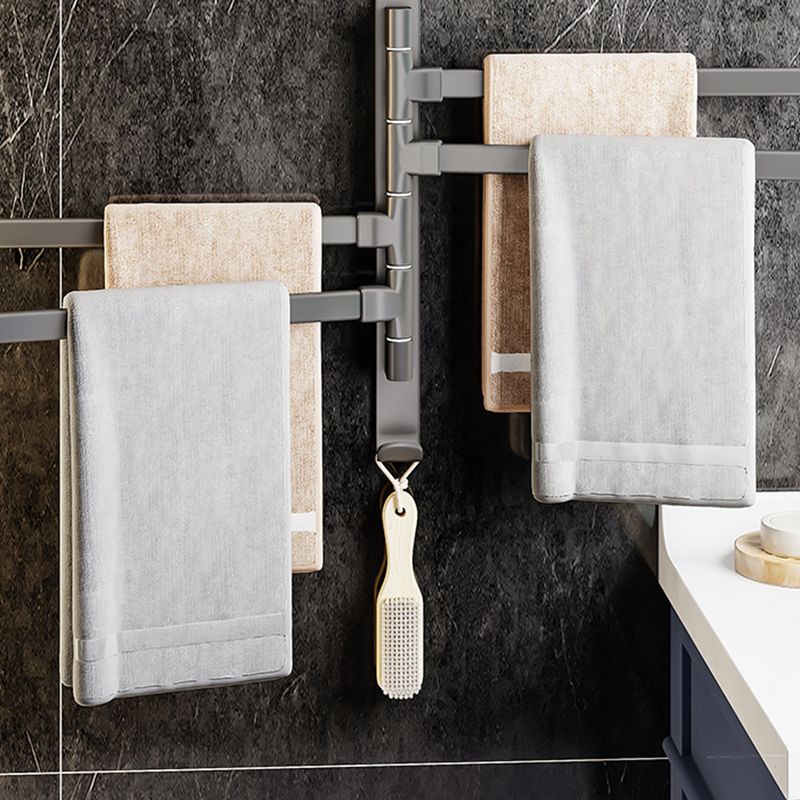 BowLift | Contemporary Gray Bathroom Accessory Set Aluminium Towel Holder