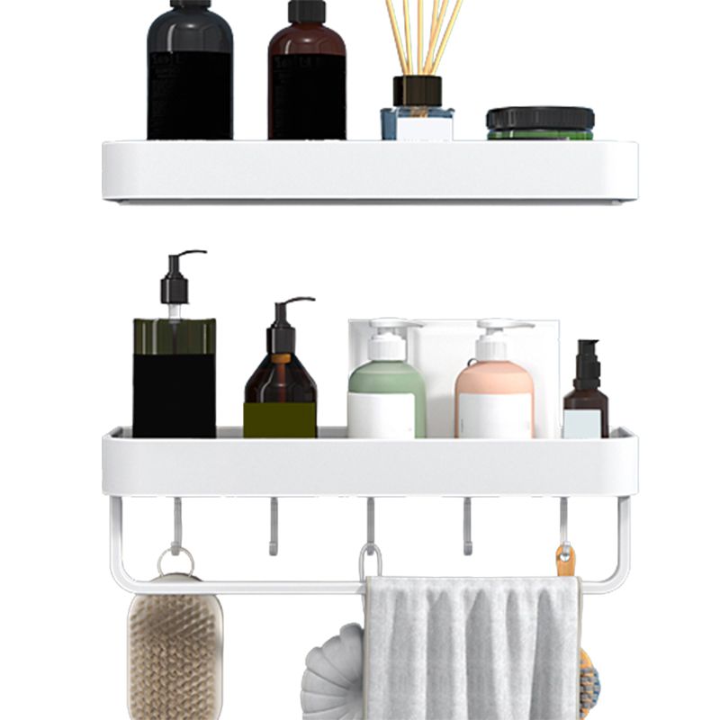 BowLift | White 2-piece Bathroom Hardware Modern Bathroom Accessories Set, Bathroom Shelf