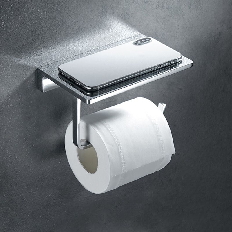 BowLift | Contemporary 2-piece bathroom set made of polished chrome stainless steel toilet paper holder