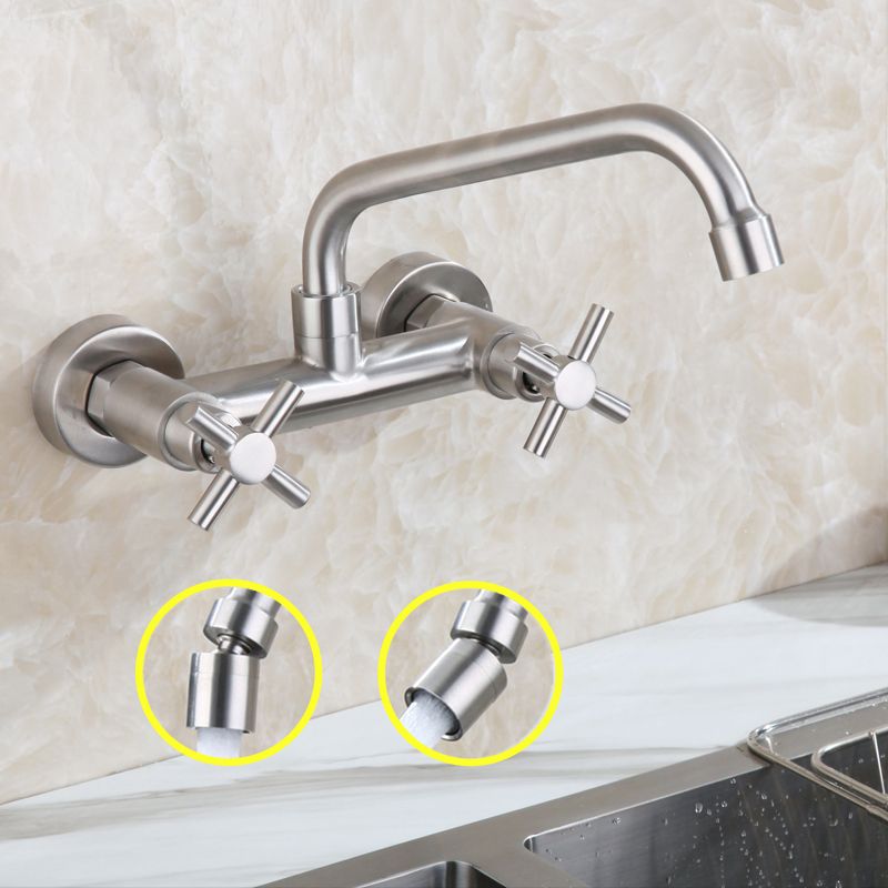 BowLift | Round 2-Handle Bathroom Faucet Single Hole Wall Mounted Bathroom Faucet