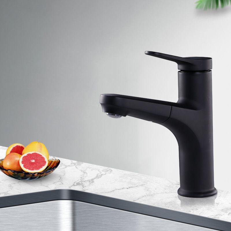 BowLift | Contemporary Basin Faucet Copper Pure Color Single Lever Retractable Basin Faucet