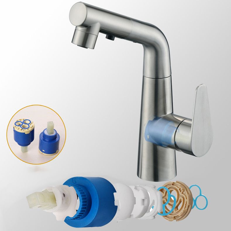 BowLift | Contemporary Vessel Faucet Pull-Out Faucet with Single Lever Handle