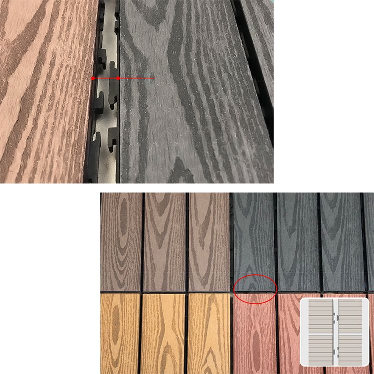 BowLift | Composite Square Patio Tiles Interlocking Striped Pattern Patio Floor Tiles