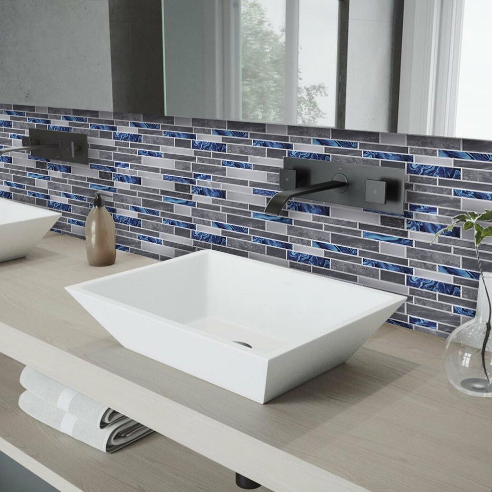 BowLift | Peel and Stick Wall Tile Rectangle PVC Subway Waterproof Peel & Stick Tile 10-Pack