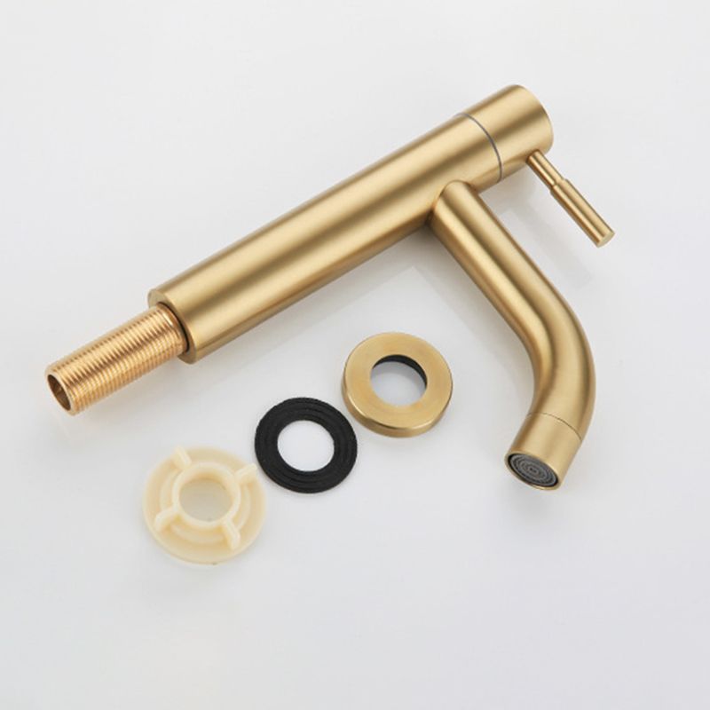 BowLift | Round Single Handle Bathroom Faucet Single Hole Sink Faucet in Brushed Gold