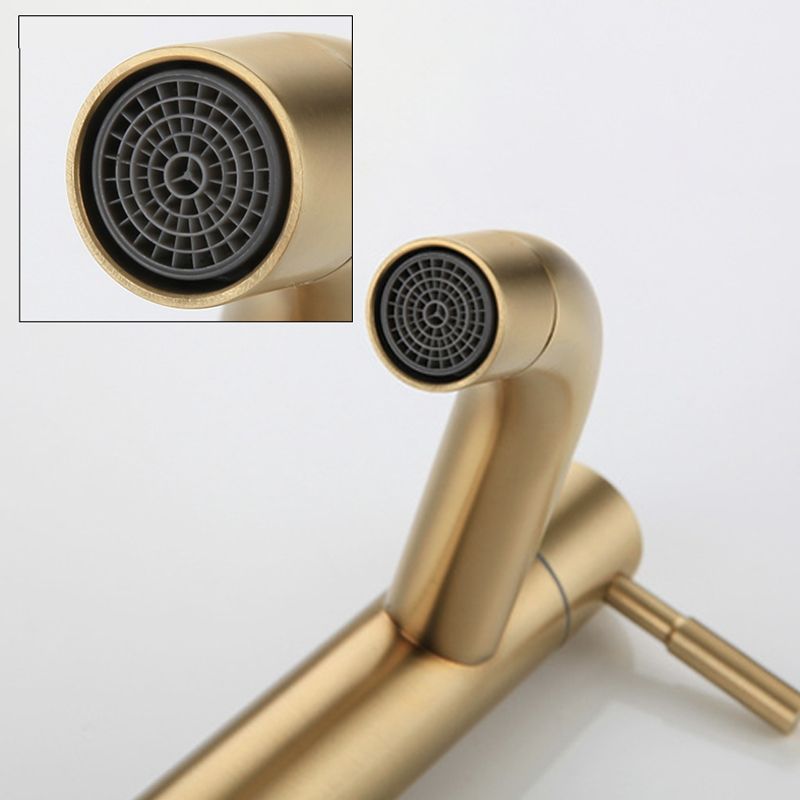 BowLift | Round Single Handle Bathroom Faucet Single Hole Sink Faucet in Brushed Gold