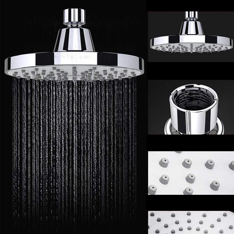 BowLift | Round Fest Showerhead Silver Single Jet Wall Mount Showerhead
