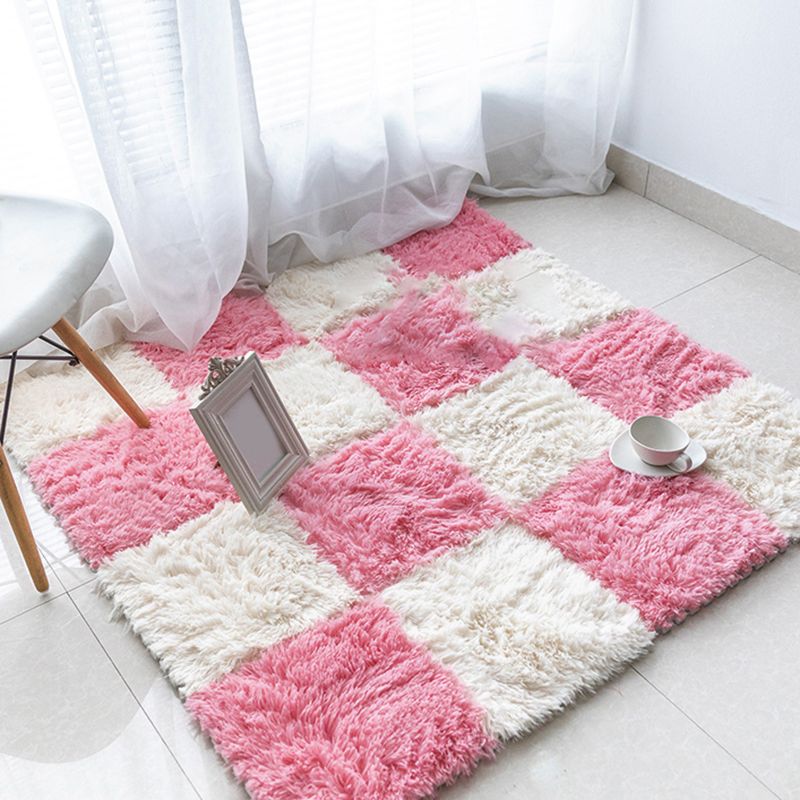 BowLift | Bedroom Carpet Tiles Solid Square Shag Stain Resistant Carpet Tiles