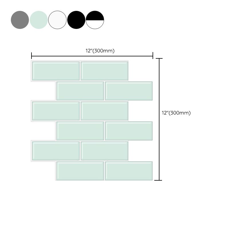 BowLift | Tile Peel & Stick Rectangle Waterproof Solid Plastic Peel & Stick Subway Tile for Shower