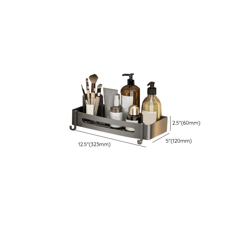 BowLift | Gray contemporary bathroom accessory set Bathroom shelf/towel holder & bathrobe hook incl.
