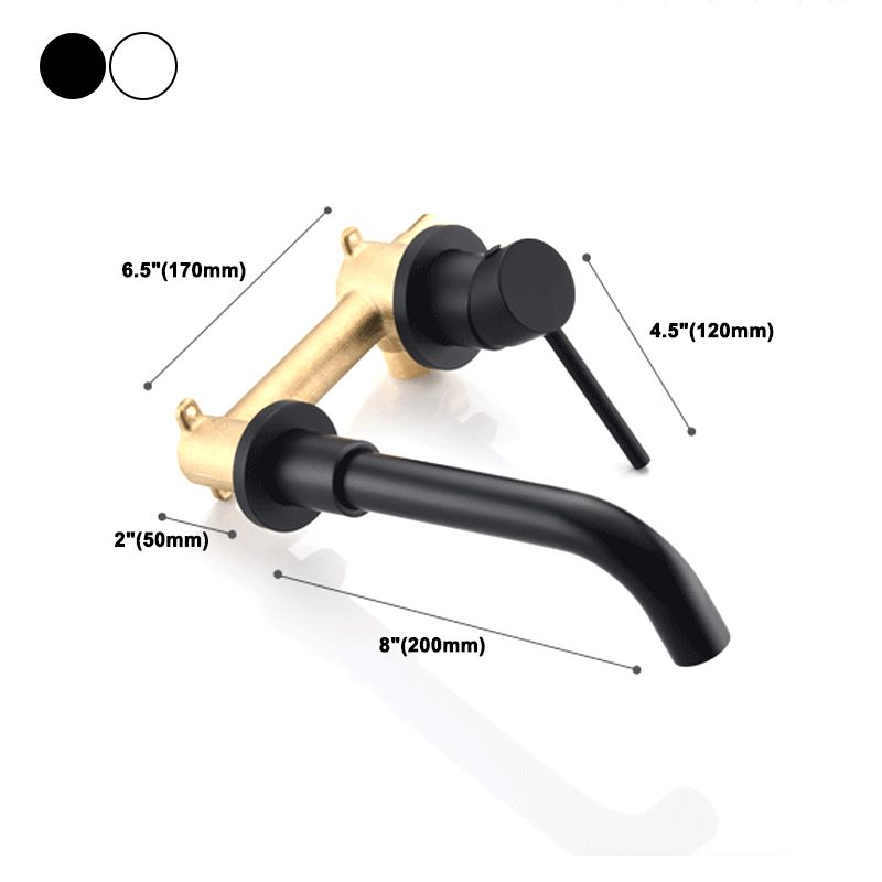 BowLift | Round Single Handle Bathroom Faucet 2-Hole Wall Mounted Bathroom Faucet with Swivel Head