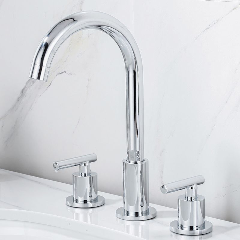 BowLift | Modern 2-Handle Bathroom Sink Faucet 3-Hole Widespread Bathroom Faucet
